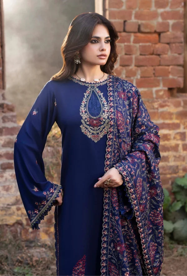 Izel - Winter 3PC Dhanak Embroidered Suit - VL 1612