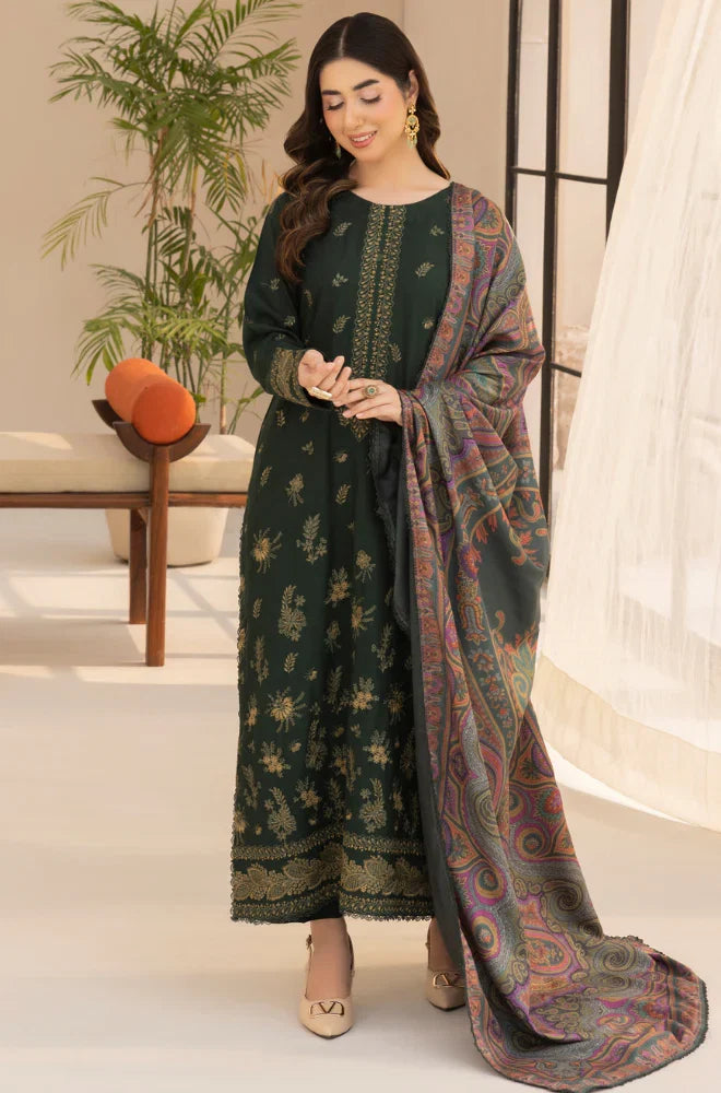 Mohagni - Winter 3PC Dhanak Embroidered Suit - VL1610