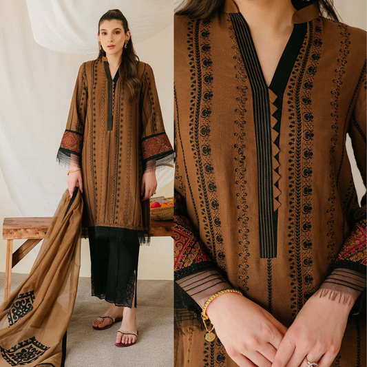 VL732 Zarqash, unstitched 3 piece embroidered Lawn summer suit