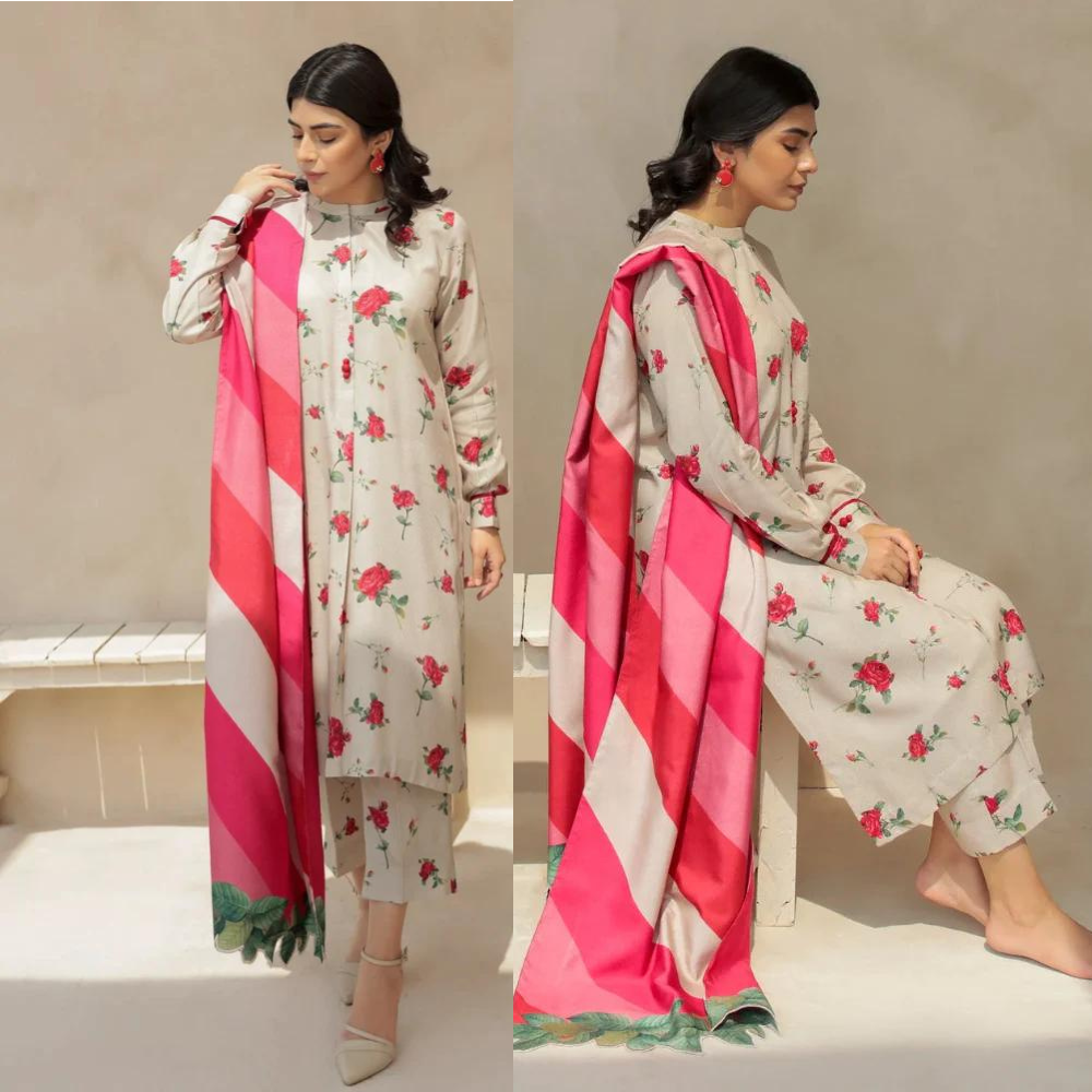 VL745 Baroque - 3PC Lawn Print Suit