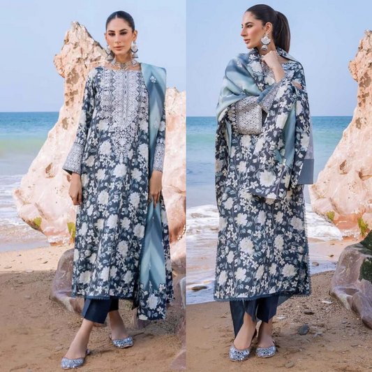 VL815 3-Piece Unstitched Heavy Embroidered Lawn Suit