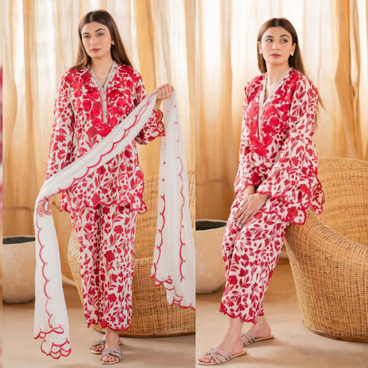 VL816 3-Piece Unstitched Heavy Embroidered Lawn Suit