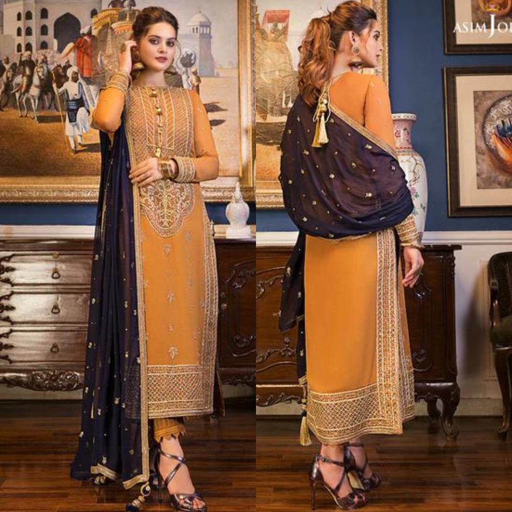 VL819 - 3PC Lawn Heavy Embroidered Shirt & Organza Embroidered Dupatta