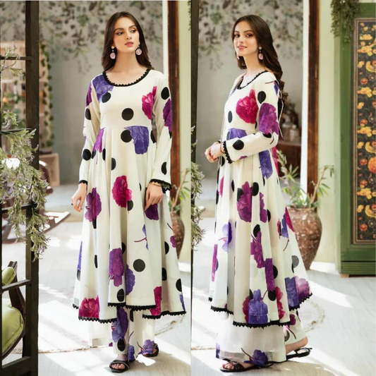 VL838 Printed Airjet Viscous Silk Three Piece