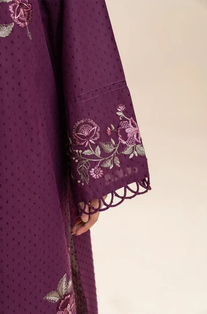 Beechtree - Winter 3PC Dhannak Embroidered Shirt With Wool Printed Dupatta and Trouser - VL 1645