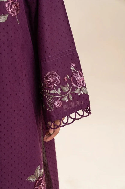 Beechtree - Winter 3PC Dhannak Embroidered Shirt With Wool Printed Dupatta and Trouser - VL 1645