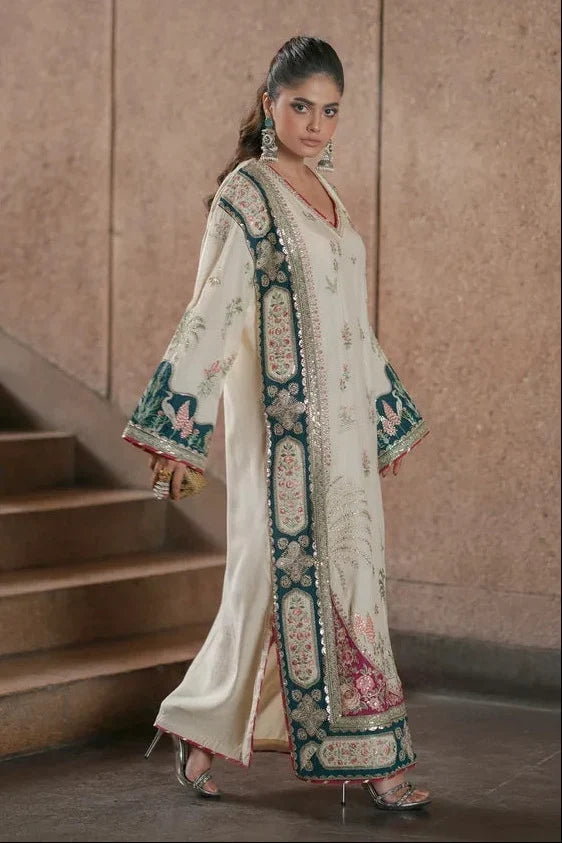 Ethnc - Luxury Silk Embroidered 3Pc Unstitched Suit - VL 1659