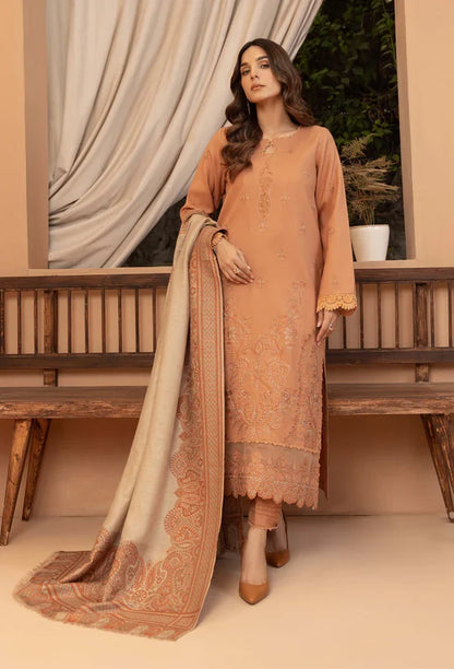 Bin Ilyas - Winter 3PC Dhanak Embroidered Suit - VL1612