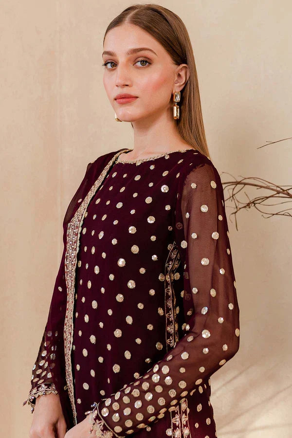 VL 1656 - Winter Unstitched 3PCs Embroidered Velvet Dress With Embroidered Organza Dupatta