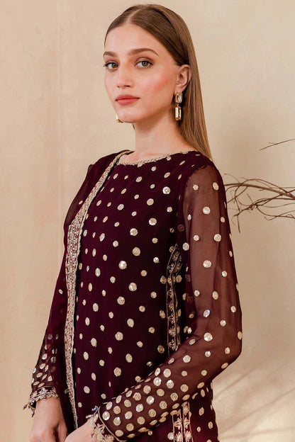 VL 1656 - Winter Unstitched 3PCs Embroidered Velvet Dress With Embroidered Organza Dupatta