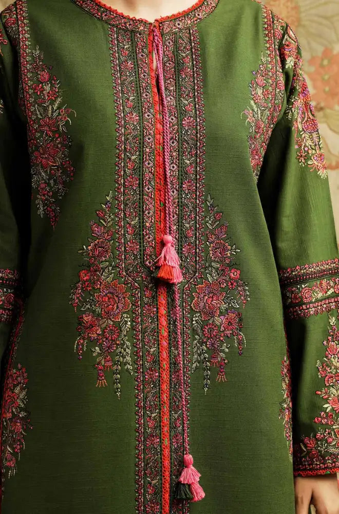 Hussain Rehar - 3PC Dhanak Embroidered Shirt With Pashmina Printed Dupatta and Trouser - VL1681