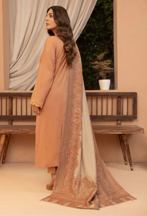 Bin Ilyas - Winter 3PC Dhanak Embroidered Suit - VL1612