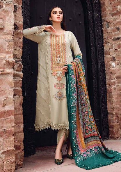 VL318 3PC Dhanak suit with Printed Wool Shawll