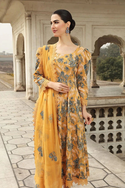 VL121 Bareeze - Embroidered 3pc lawn dress with embroidered chiffon dupatta