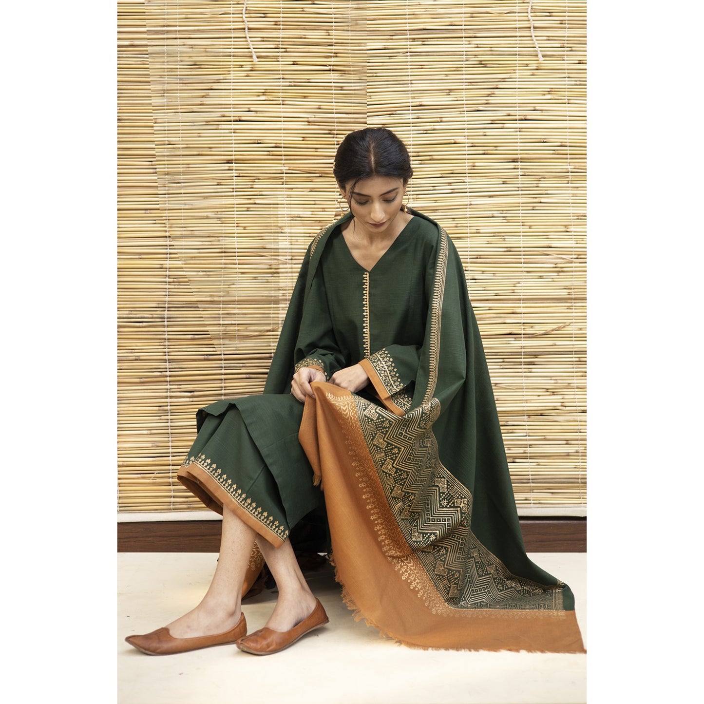 VL305 3PC Dhanak suit with Digital print Shawll