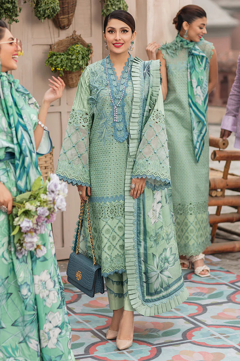 VL431 MUSHQ 3PC EMBROIDERED Lawn SUIT WITH organza DUPATTA
