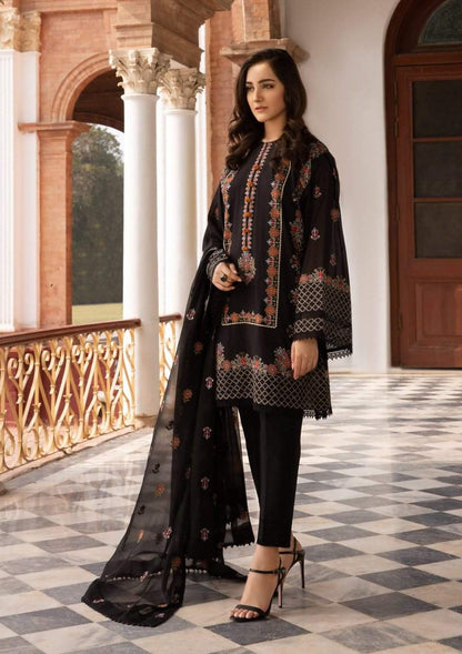 BAREEZE 3PC LAWN EMBROIDERED DRESS WITH CHIFFON EMBROIDERED DUPATTA VL196