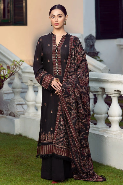 VL2096 Bareeze Unstitched 3pcs Embroidered Dhanak Suit with Heavy Embroidered Shawl