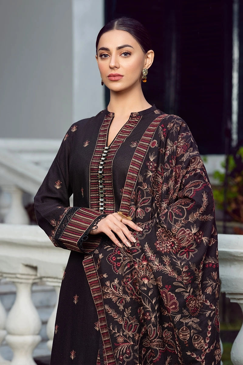 VL2096 Bareeze Unstitched 3pcs Embroidered Dhanak Suit with Heavy Embroidered Shawl