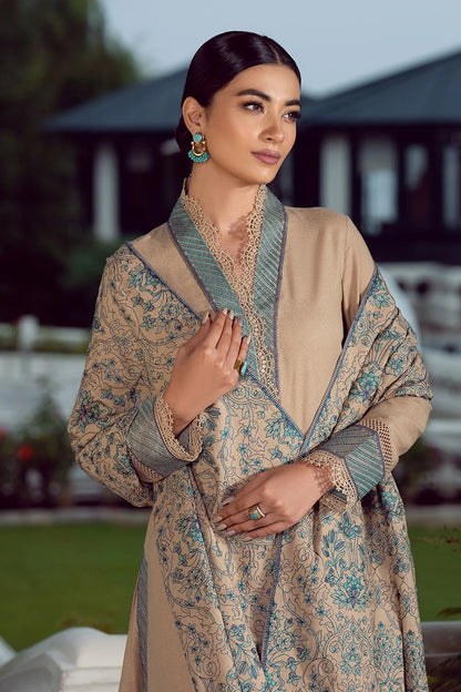 VL2095 Bareeze Unstitched 3pcs Embroidered Dhanak Suit with Heavy Embroidered dhanak Shawl